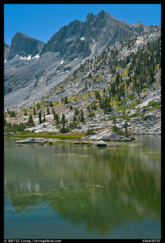 Mt Giraud and lake, Lower Dusy Basin. Kings Canyon  National Park