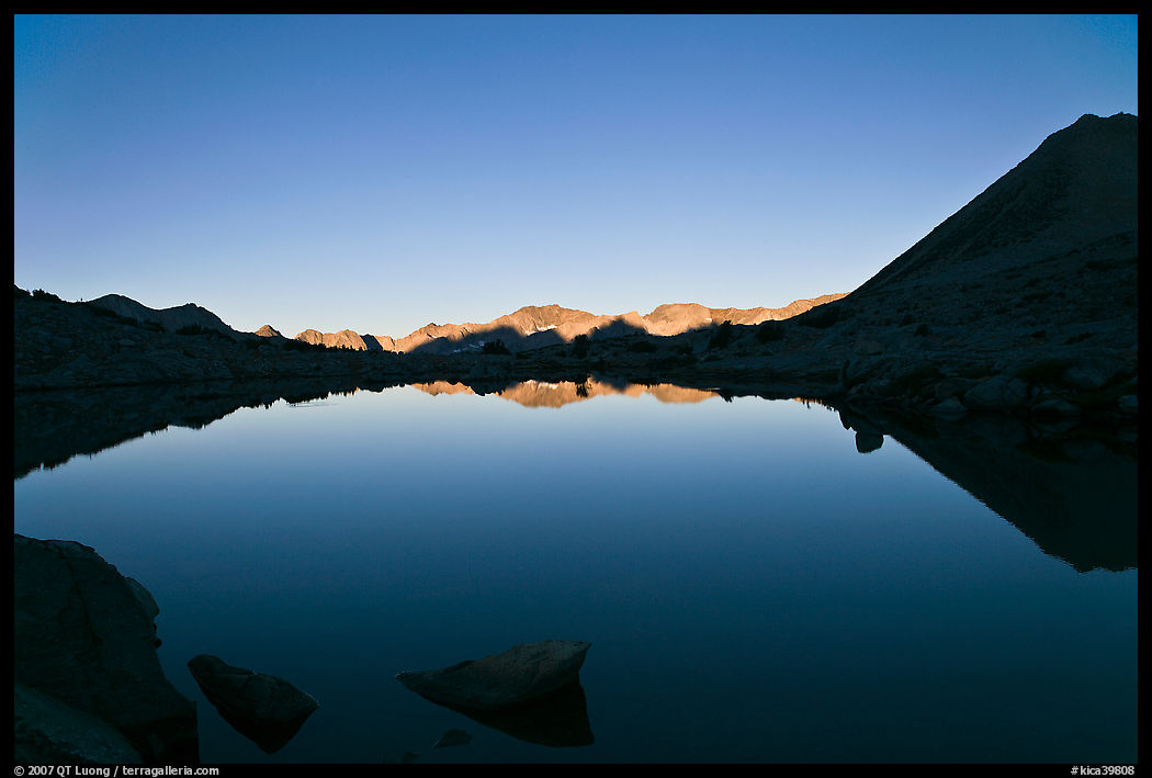 Lake and reflections, early morning, Dusy Basin. Kings Canyon  National Park