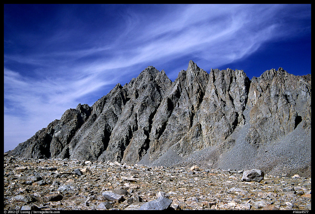 Mt Agasiz above Bishop Pass, afternoon. Kings Canyon  National Park, California, USA.