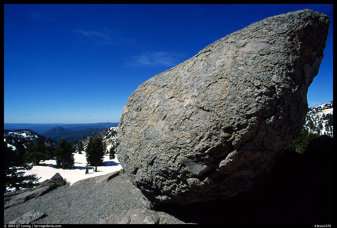 Glacial erratic rock. Lassen Volcanic National Park, California, USA.