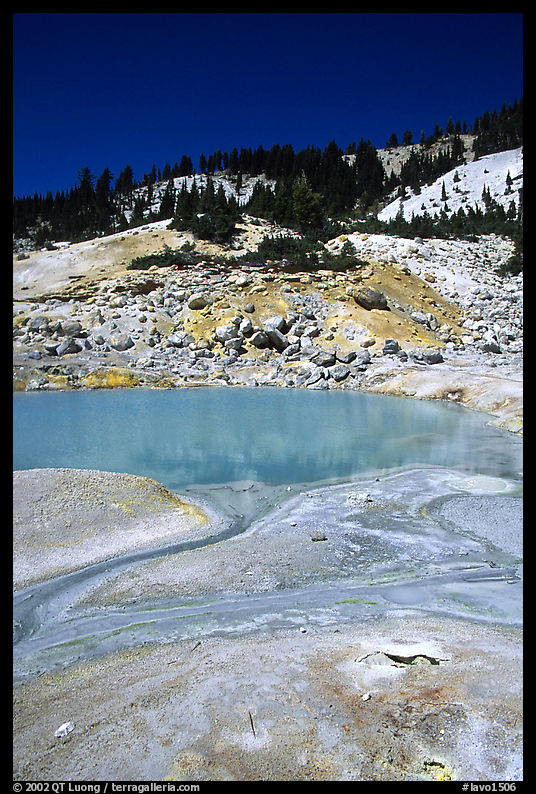 Thermal pool in Bumpass Hell thermal area. Lassen Volcanic National Park, California, USA.