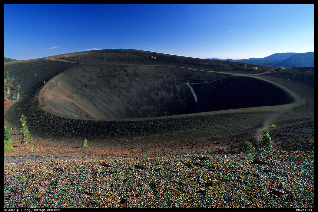 Crater on top of cinder cone. Lassen Volcanic National Park, California, USA.