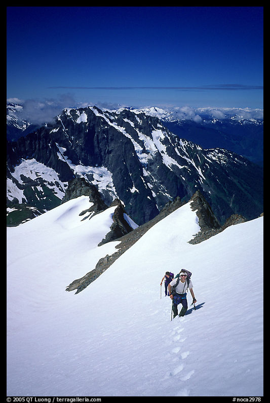 Ascending Sahale Peak. North Cascades National Park, Washington, USA.