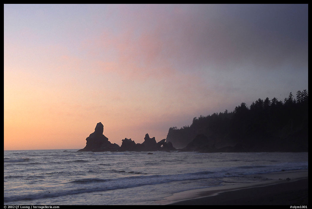 Sunset, Shi-Shi Beach. Olympic National Park, Washington, USA.