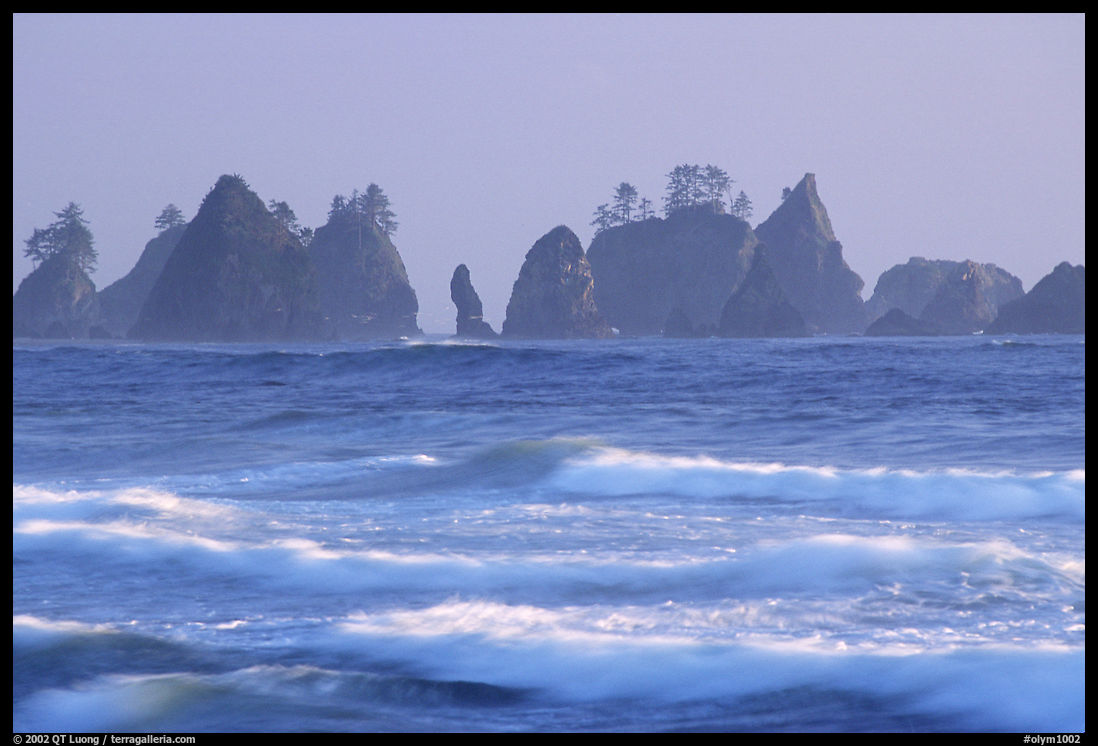 Waves and seastacks, Shi-Shi Beach. Olympic National Park, Washington, USA.