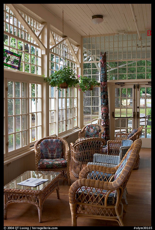 Chairs, Crescent Lake Lodge. Olympic National Park, Washington, USA.