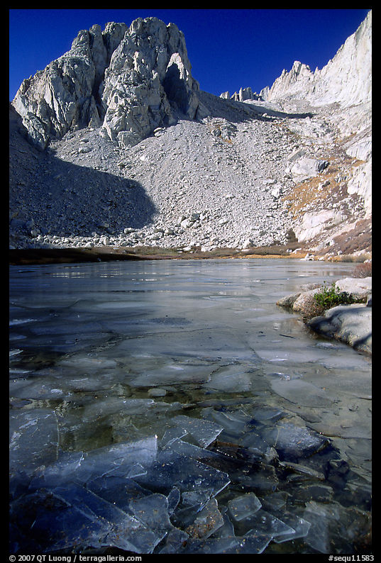 Frozen lake near Trail Camp. Sequoia National Park, California, USA.