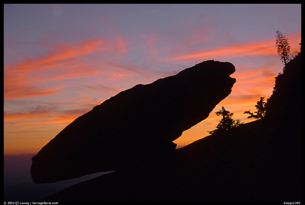 Balanced rock, sunset. Sequoia National Park