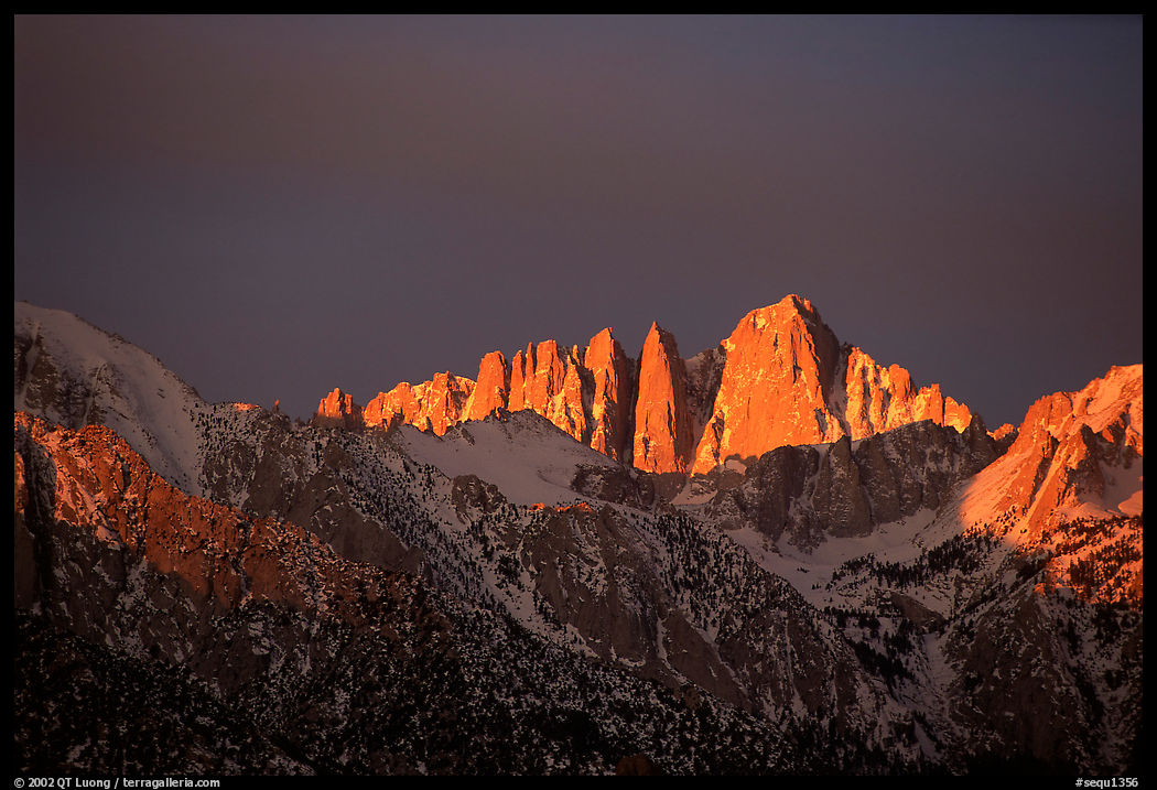 Mt Whitney, sunrise. Sequoia National Park, California, USA.