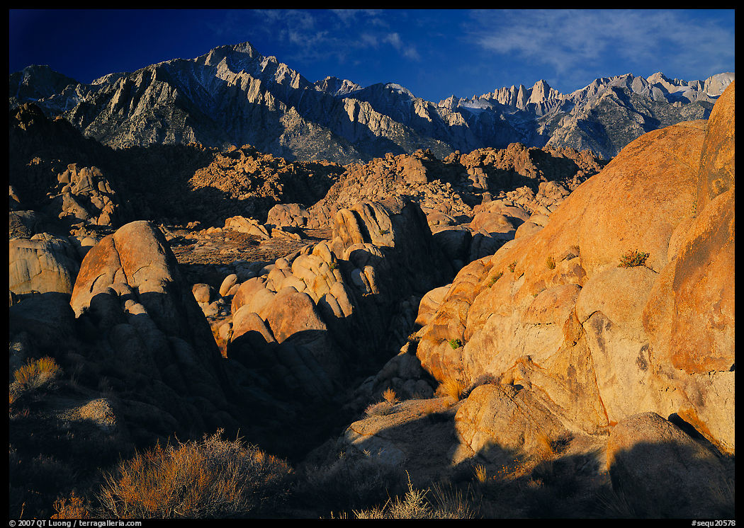 Alabama hills and Sierras, early morning. Sequoia National Park