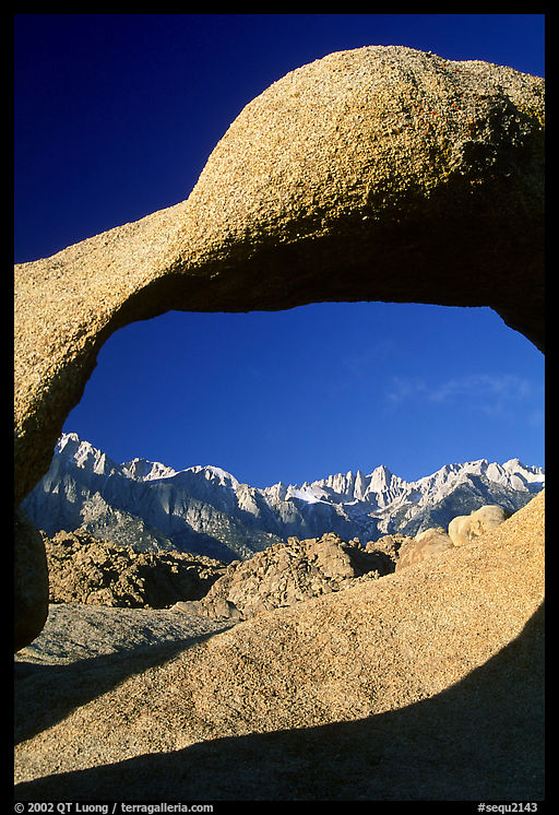 Alabama hills arch II and Sierras, early morning. Sequoia National Park, California, USA.