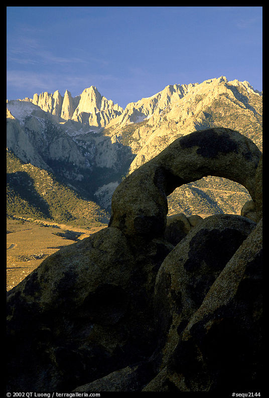 Alabama hills arch I and Sierras, sunrise. Sequoia National Park, California, USA.
