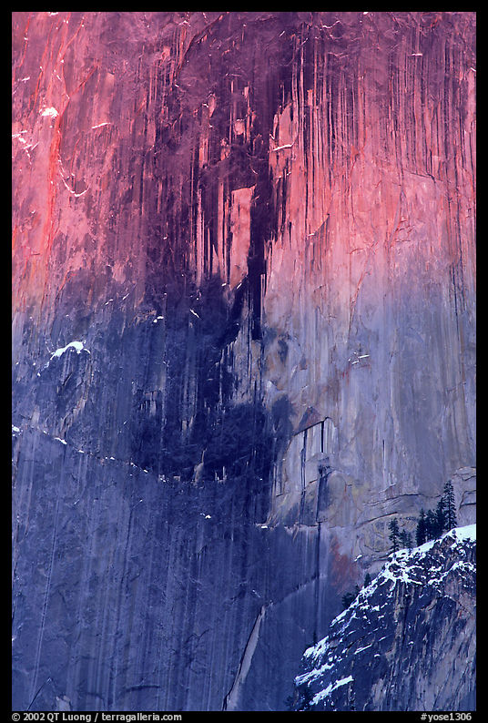 Northwest face of Half-Dome, winter sunset. Yosemite National Park, California, USA.