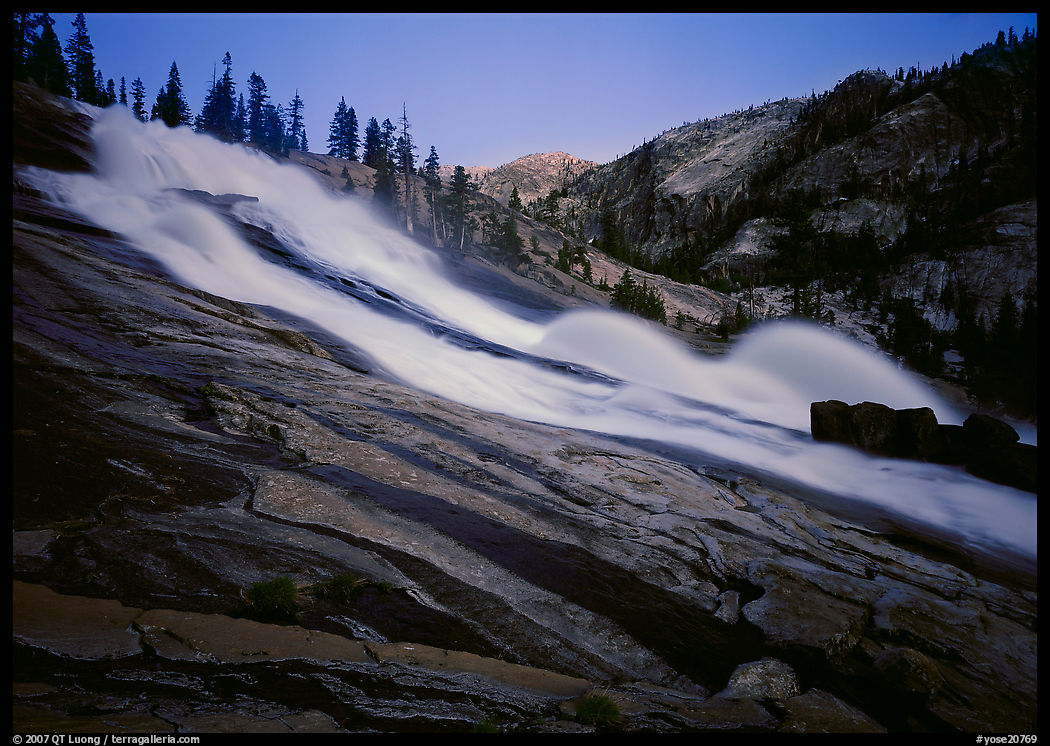 Waterwheels Fall, dusk. Yosemite National Park, California, USA.