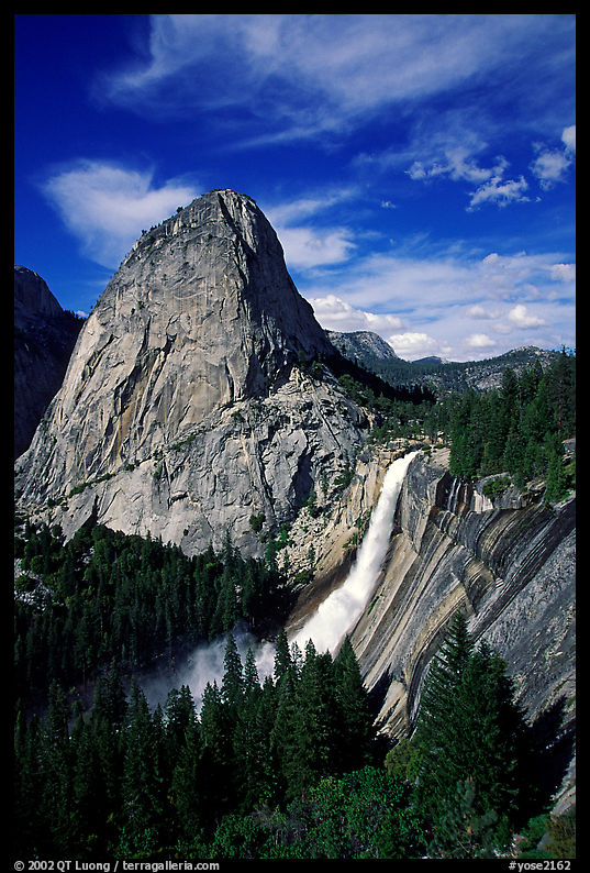 Nevada Fall and Liberty cap, afternoon. Yosemite National Park, California, USA.