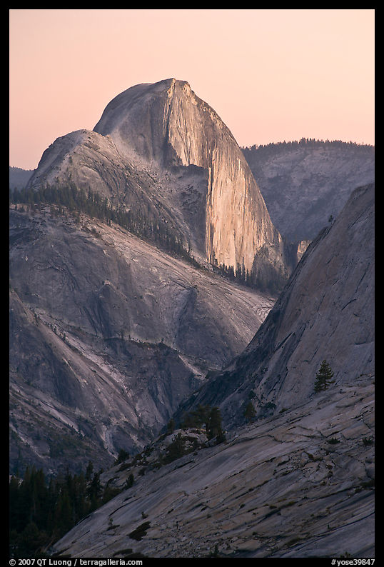 Half-Dome from Olmstedt Point, sunset. Yosemite National Park, California, USA.