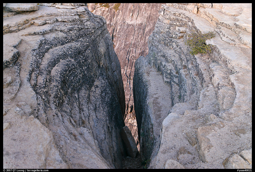 Fissures near Taft Point. Yosemite National Park, California, USA.