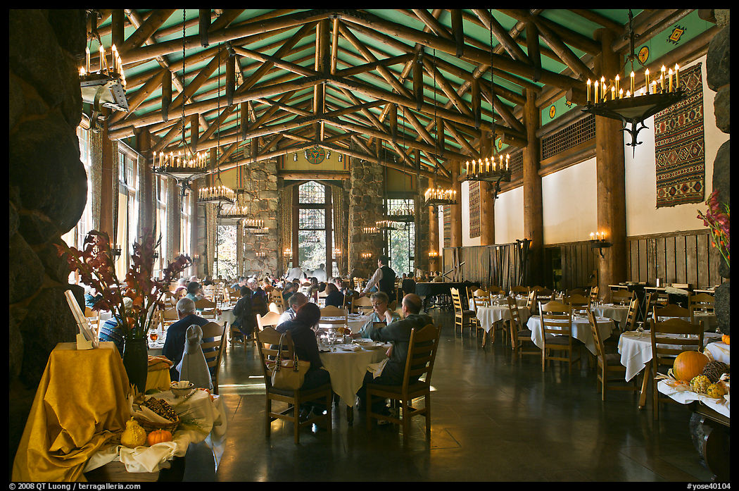 Dinning room, Ahwahnee lodge. Yosemite National Park, California, USA.