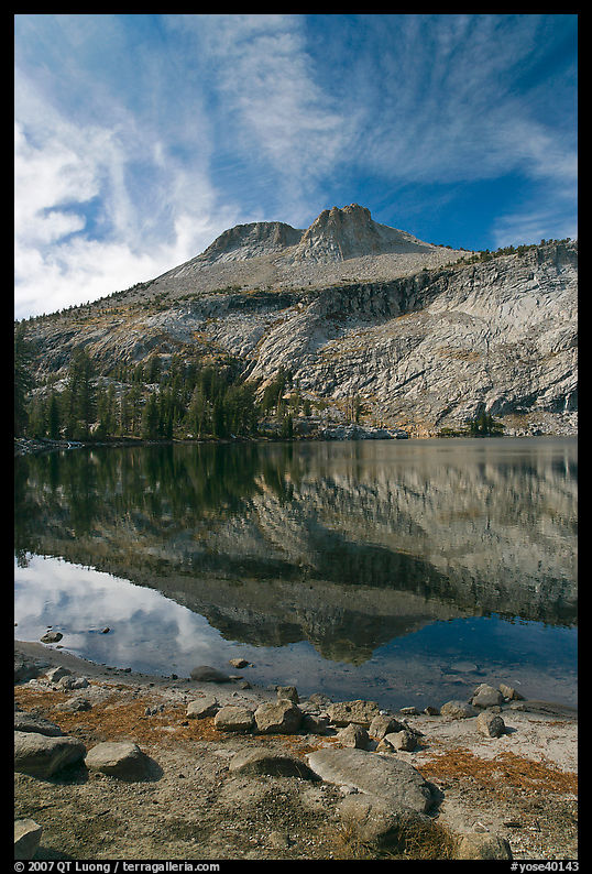 Mount Hoffman reflected in May Lake. Yosemite National Park, California, USA.