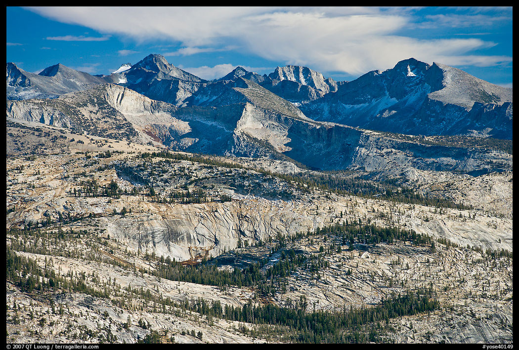 Granite slabs and mountains. Yosemite National Park, California, USA.