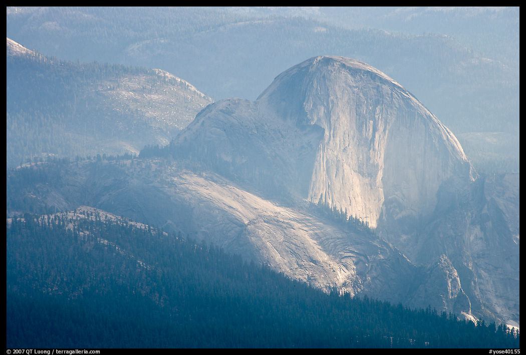 Hazy view of Half-Dome. Yosemite National Park, California, USA.