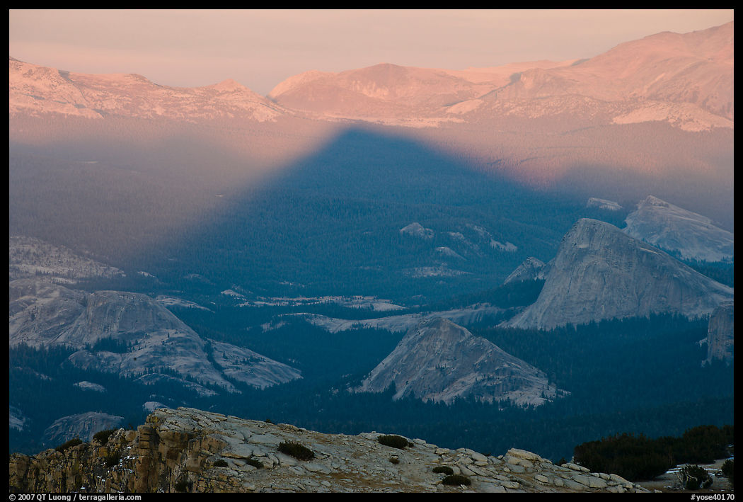 Shadow cone of Mount Hoffman at sunset. Yosemite National Park, California, USA.