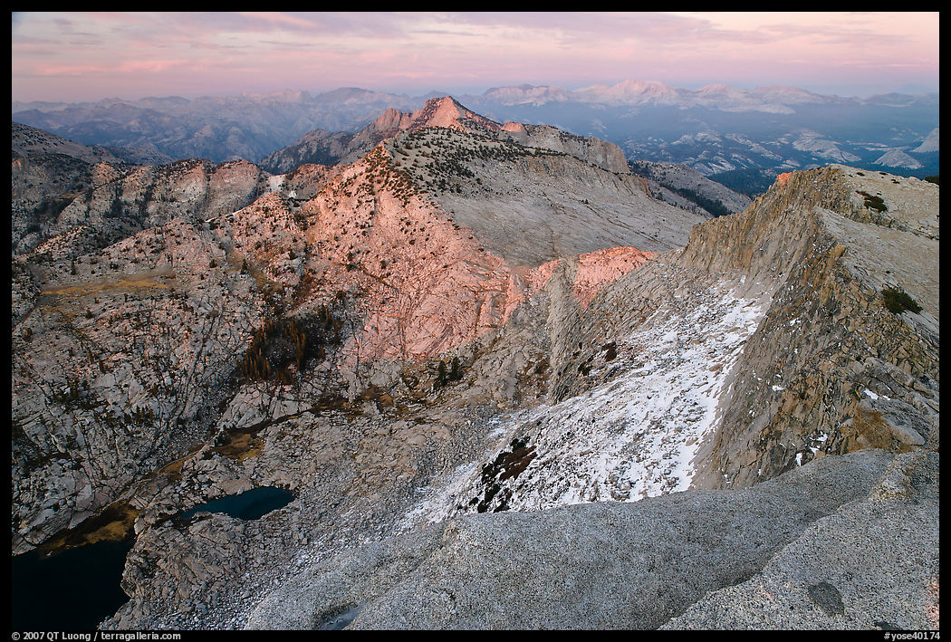 View from Mount Hoffman at sunset. Yosemite National Park, California, USA.