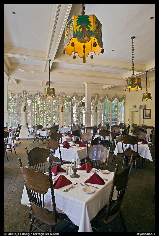Dinning room, Wawona hotel. Yosemite National Park, California, USA.