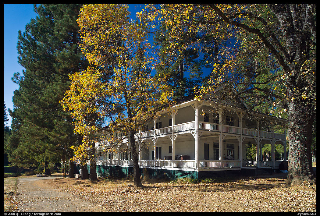 Wawona lodge in autumn. Yosemite National Park, California, USA.