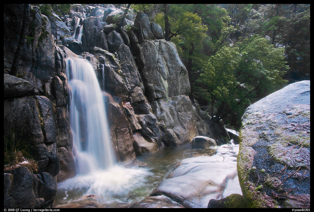 Chilnualna Falls in  winter. Yosemite National Park, California, USA.