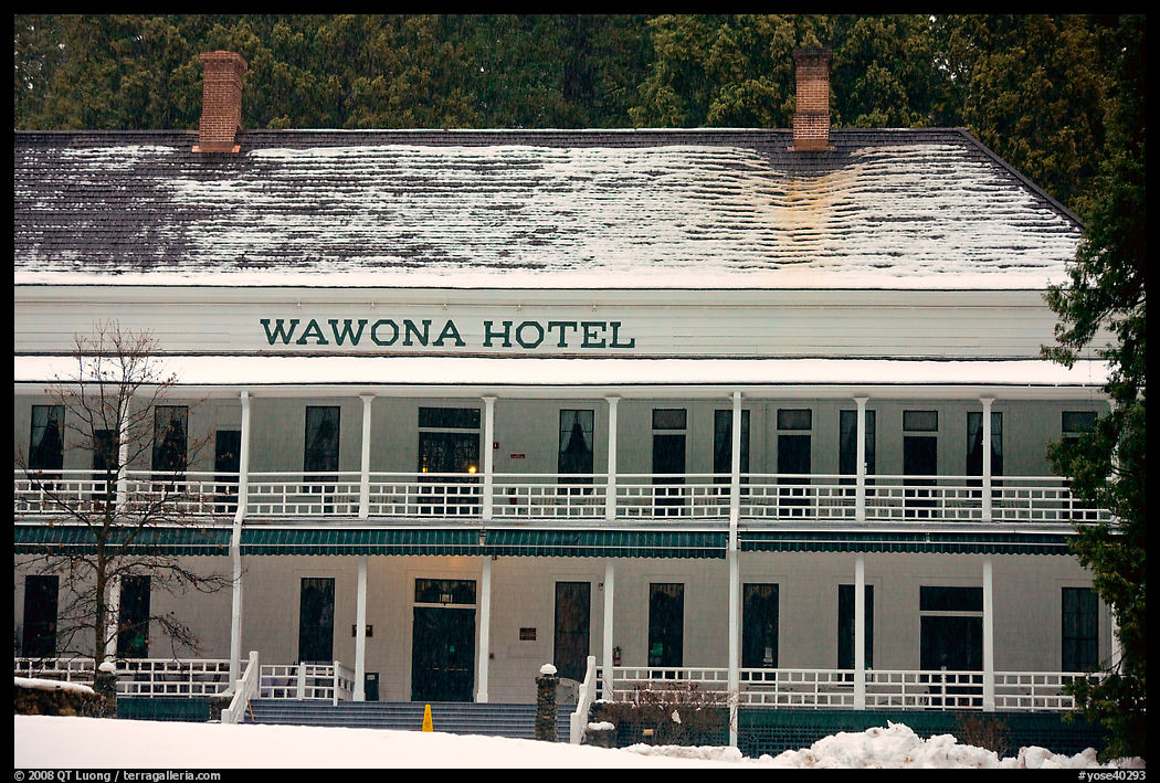 Wawona hotel in winter. Yosemite National Park, California, USA.