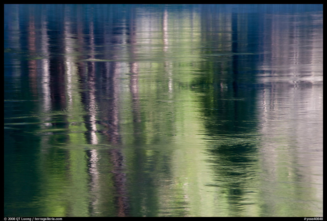 Spring reflexions in Merced River. Yosemite National Park