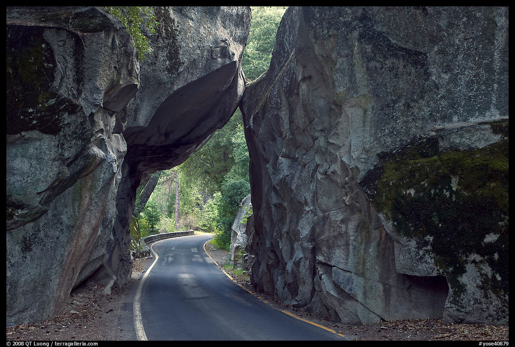 Arch Rock and road, Lower Merced Canyon. Yosemite National Park