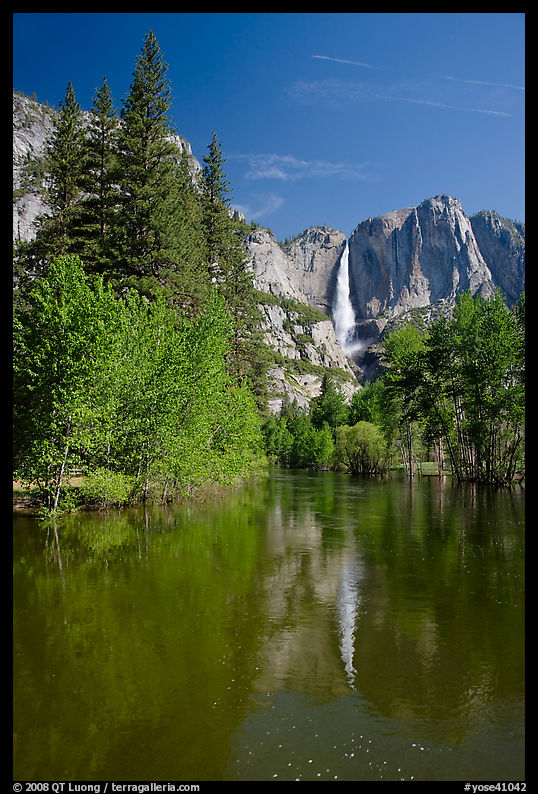 Yosemite Falls and Merced River. Yosemite National Park