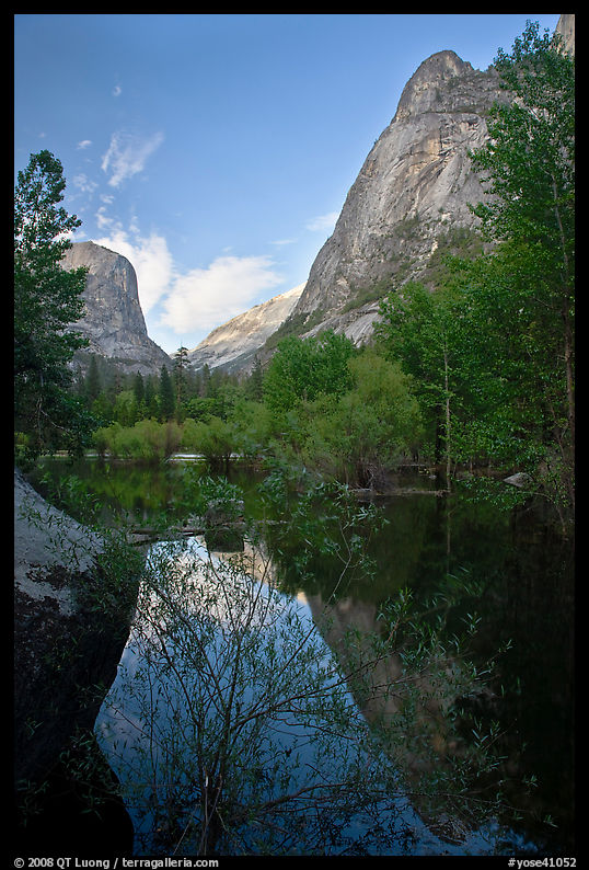 Mirror Lake and Ahwiyah Point in the Spring, late afternoon. Yosemite National Park