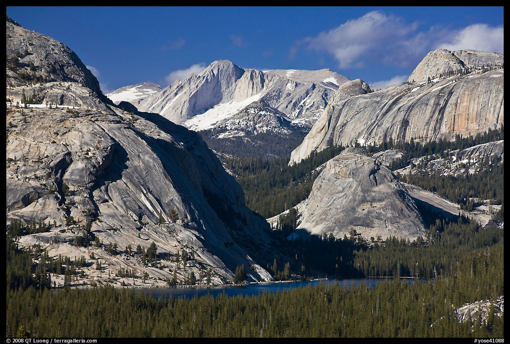 Tenaya Lake and granite domes. Yosemite National Park