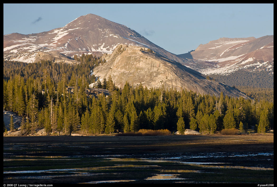 Lambert Dome and mountain, spring, Tuolumne Meadows. Yosemite National Park