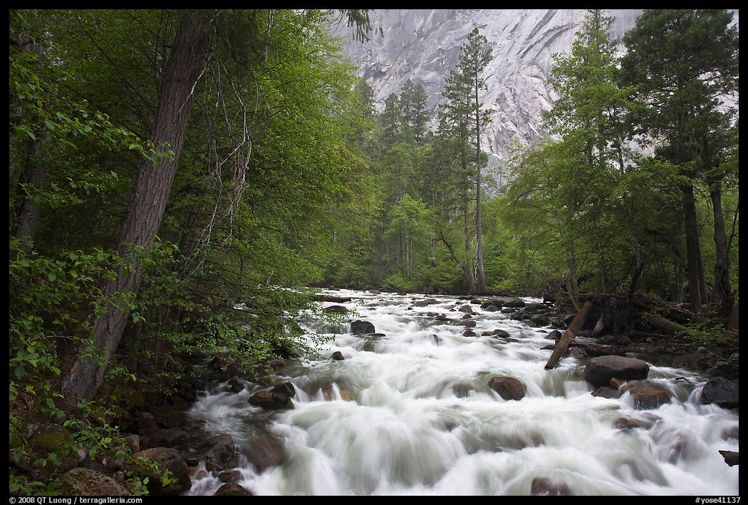 Merced River cascades, Happy Isles. Yosemite National Park
