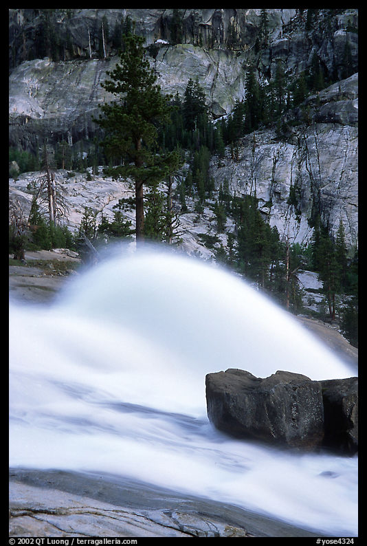 Waterwheel at dusk, Waterwheel falls. Yosemite National Park