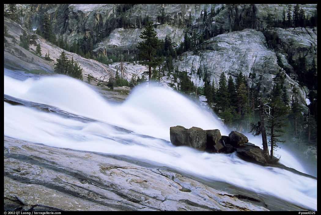 Waterwheels at dusk, Waterwheel falls. Yosemite National Park, California, USA.
