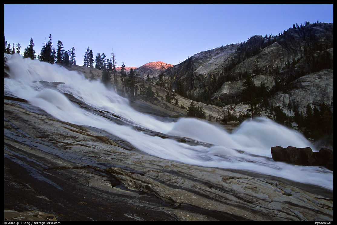 Waterwheel Falls, sunset. Yosemite National Park, California, USA.