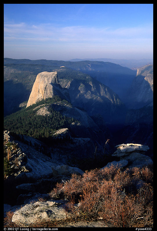 Half-Dome seen from Clouds rest, morning. Yosemite National Park, California, USA.