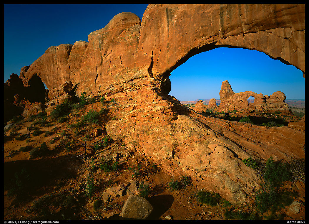 Windows with view of Turret Arch from opening. Arches National Park