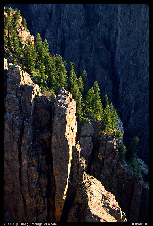Island peaks at sunset, North rim. Black Canyon of the Gunnison National Park, Colorado, USA.