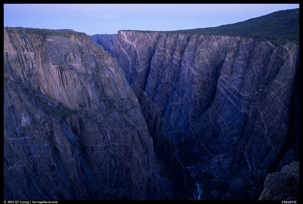 Painted wall from Chasm view at dawn, North rim. Black Canyon of the Gunnison National Park, Colorado, USA.
