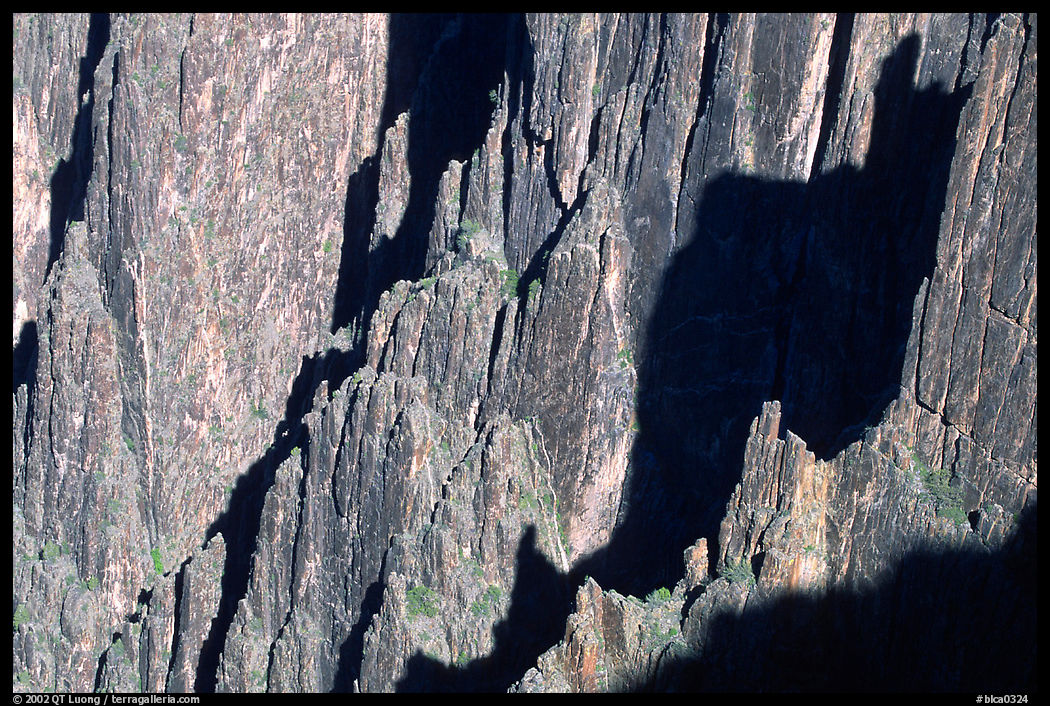 Detail of canyon wall from Kneeling camel view, North rim. Black Canyon of the Gunnison National Park