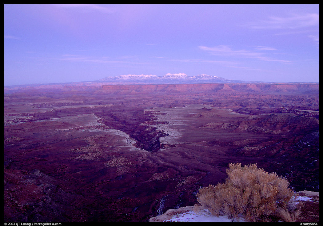 Side Gorge seen from Grand View Point, dusk, Island in the Sky. Canyonlands National Park