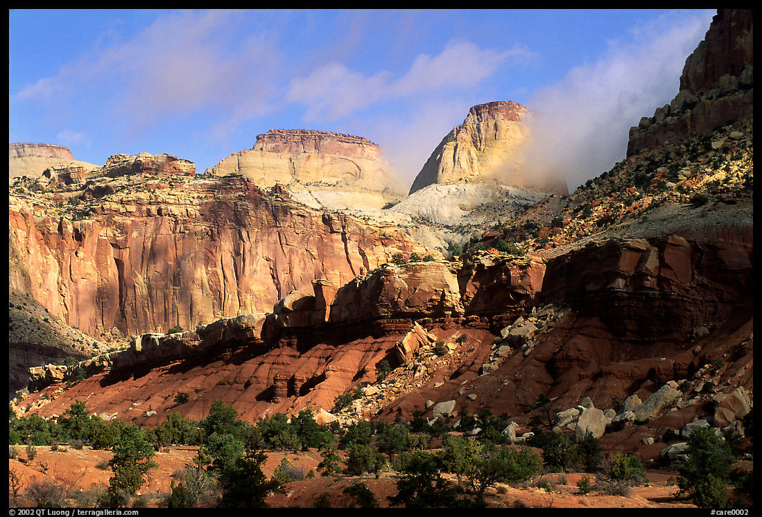 Capitol dome and Waterpocket Fold. Capitol Reef National Park