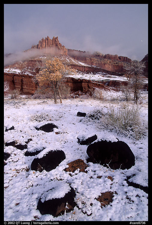 The Castle, morning winter. Capitol Reef National Park, Utah, USA.