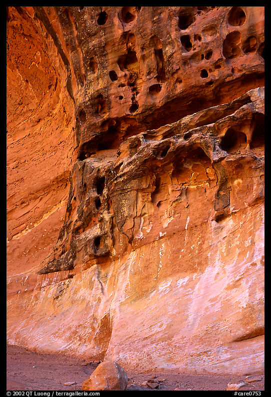 Holes in rock, Capitol Gorge. Capitol Reef National Park
